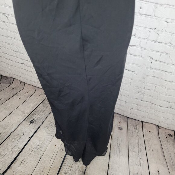 Celavie Collection Black Chiffon Rhinestone Maxi Dress USA Made Size Small S - Picture 10 of 14